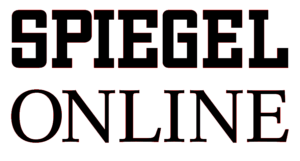 Das Bild zeigt die Worte SPIEGEL ONLINE in fetten, schwarzen Großbuchstaben, jedes Wort in einer anderen Schriftart.